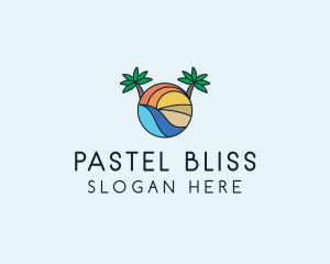 Palm Tree Summer Resort  logo design