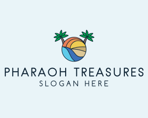 Palm Tree Summer Resort  logo design