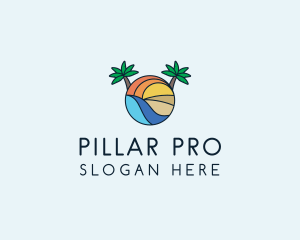 Palm Tree Summer Resort  logo design