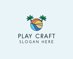 Palm Tree Summer Resort  logo design