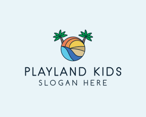 Palm Tree Summer Resort  logo design