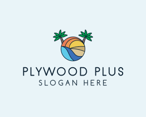 Palm Tree Summer Resort  logo design