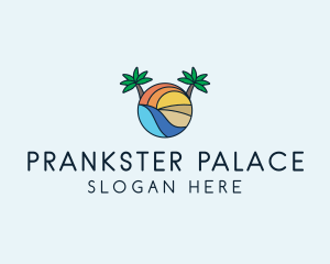 Palm Tree Summer Resort  logo design