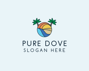 Palm Tree Summer Resort  logo design