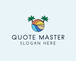 Palm Tree Summer Resort  logo design