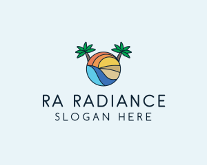 Palm Tree Summer Resort  logo design