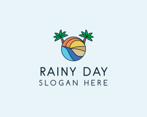 Palm Tree Summer Resort  logo design