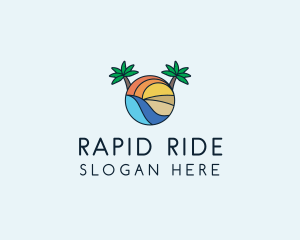 Palm Tree Summer Resort  logo design