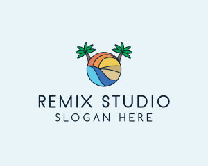 Palm Tree Summer Resort  logo design