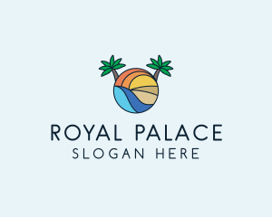 Palm Tree Summer Resort  logo design