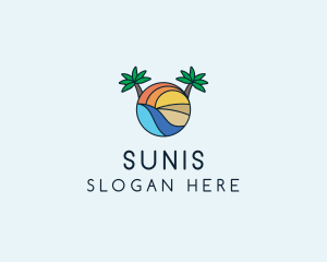 Palm Tree Summer Resort  logo design