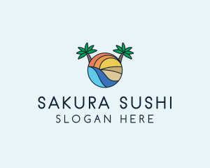 Palm Tree Summer Resort  logo design