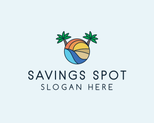 Palm Tree Summer Resort  logo design