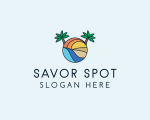 Palm Tree Summer Resort  logo design