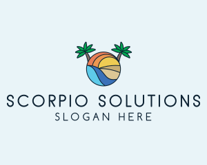 Palm Tree Summer Resort  logo design