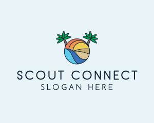 Palm Tree Summer Resort  logo design