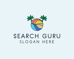 Palm Tree Summer Resort  logo design