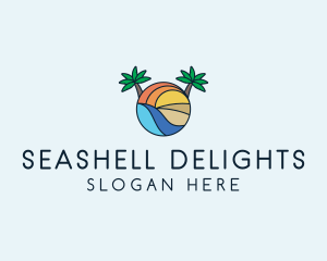 Palm Tree Summer Resort  logo design