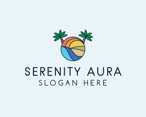 Palm Tree Summer Resort  logo design