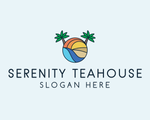 Palm Tree Summer Resort  logo design