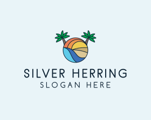 Palm Tree Summer Resort  logo design