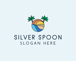 Palm Tree Summer Resort  logo design