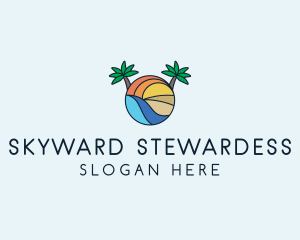 Palm Tree Summer Resort  logo design