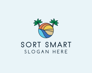 Palm Tree Summer Resort  logo design