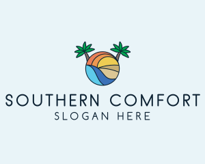 Palm Tree Summer Resort  logo design