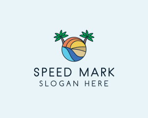 Palm Tree Summer Resort  logo design