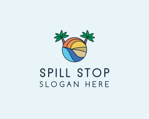 Palm Tree Summer Resort  logo design