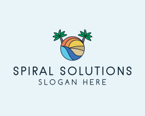 Palm Tree Summer Resort  logo design