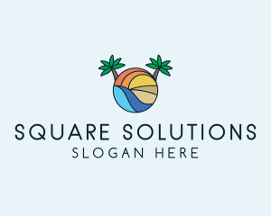 Palm Tree Summer Resort  logo design