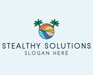 Palm Tree Summer Resort  logo design