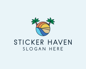 Palm Tree Summer Resort  logo design