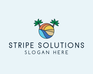 Palm Tree Summer Resort  logo design