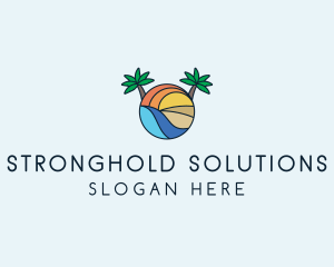 Palm Tree Summer Resort  logo design