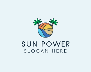 Palm Tree Summer Resort  logo design