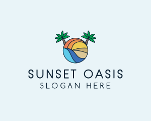 Palm Tree Summer Resort  logo design