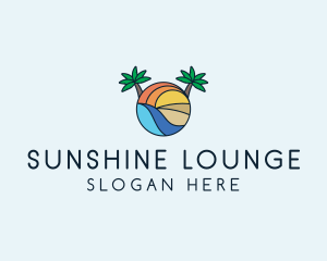 Palm Tree Summer Resort  logo design