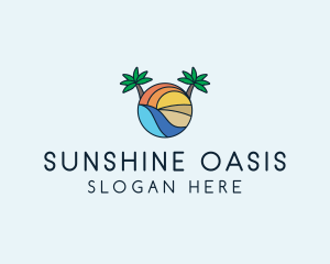 Summer - Palm Tree Summer Resort logo design