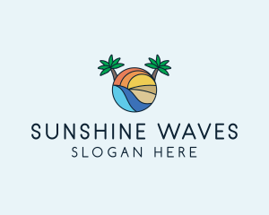 Summer - Palm Tree Summer Resort logo design