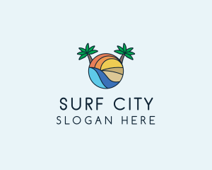 Palm Tree Summer Resort  logo design