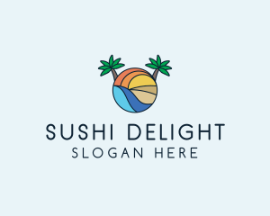 Palm Tree Summer Resort  logo design