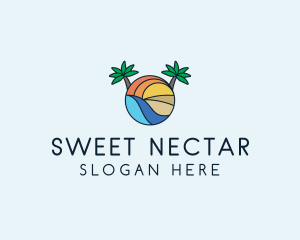 Palm Tree Summer Resort  logo design