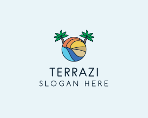 Palm Tree Summer Resort  logo design