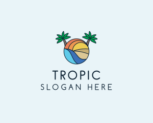 Palm Tree Summer Resort  logo design