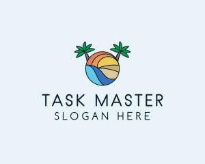 Palm Tree Summer Resort  logo design