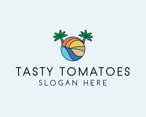 Palm Tree Summer Resort  logo design