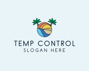 Palm Tree Summer Resort  logo design